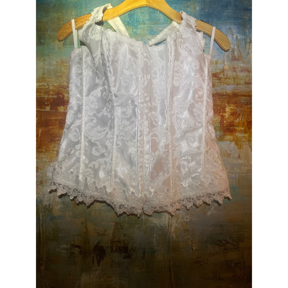 Hollywood Dream Halter Corset Top Lace Up Back Bridal Bustier Hook Eye Front